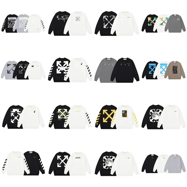 OW arrow oil painting simple printed pullover terry style