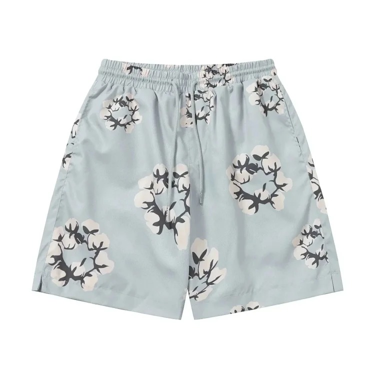 D.T kapok all-over printed short-sleeved loose T-shirt men's and women's shorts suit