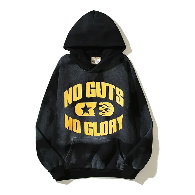Fear of God Hello Series Fog High Street Washed and Distressed Heavy Worker Head Print Casual Sweatshirt Couple Wear Hoodie