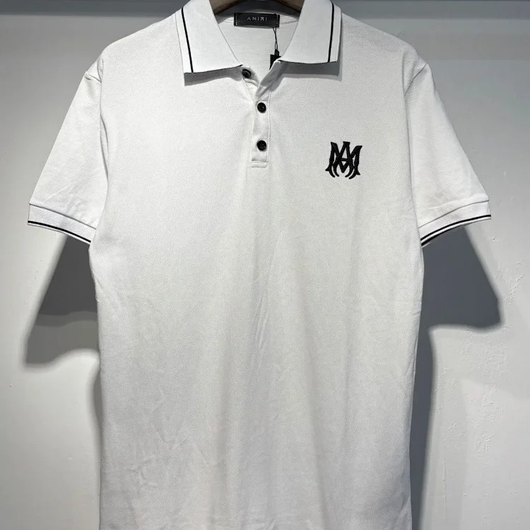 Printed Street Loose Polo Shirt Women's Short Sleeve Men's T-Shirt Rice