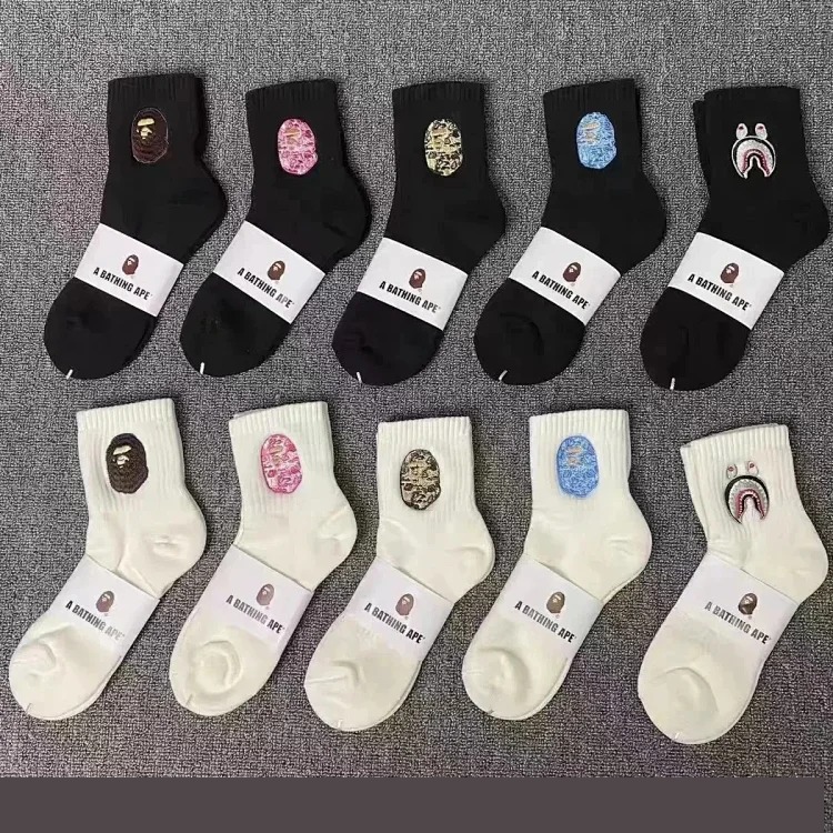 Towel Socks Japanese Trendy Socks High-tube Cotton Socks Sweat-absorbent White Socks Solid Color