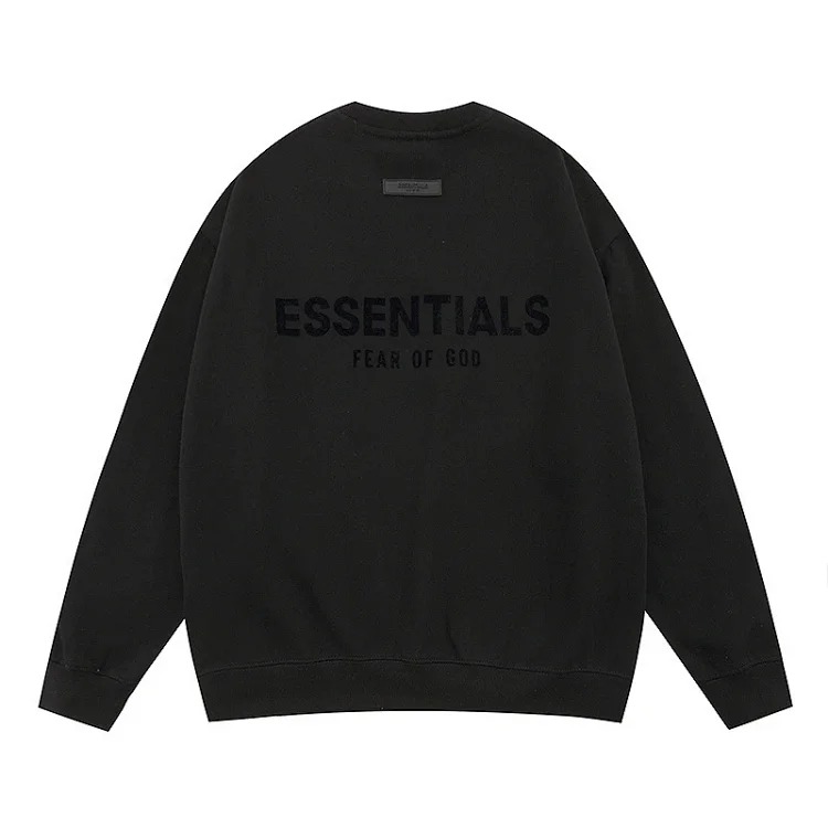 New FEAR OF GOD ESSENTIALS flocked letter men and women casual loose plus velvet hooded sweatshirt trendy