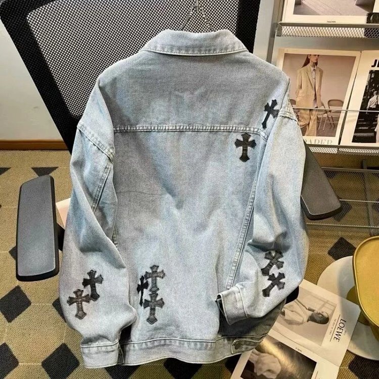 Chrome Hearts Light Luxury Cowboy Printed Coat Spring and Autumn Unisex Trendy Brand Men