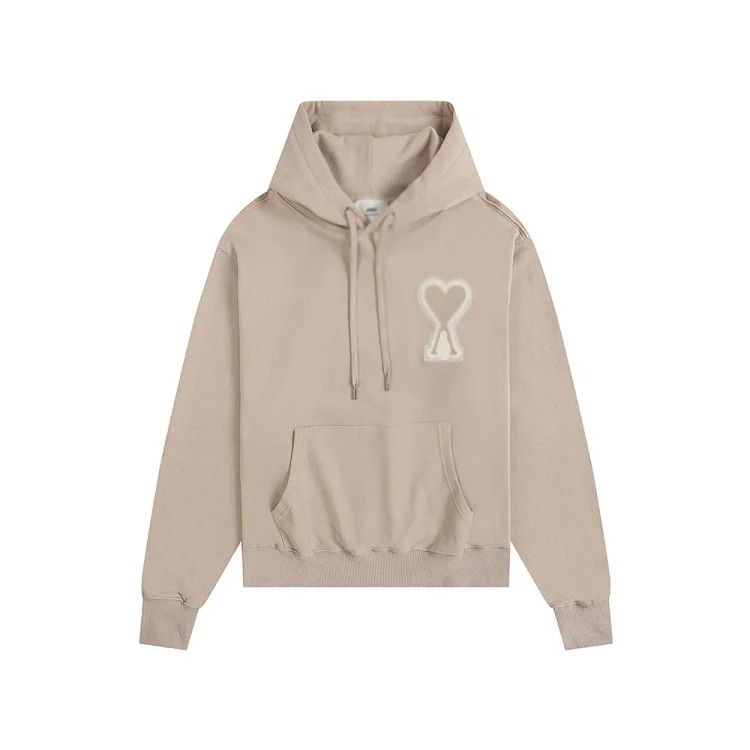 Sweatshirt autumn and winter new long-sleeved hooded unisex small love flat embroidered hoodie