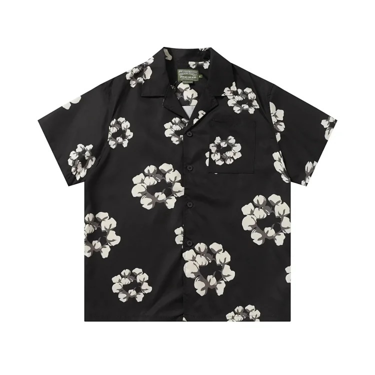 D.T kapok all-over printed short-sleeved loose T-shirt men's and women's shorts suit