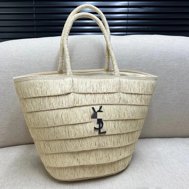 Straw hat straw bag set foldable sun hat outdoor beach bag hat sun hat