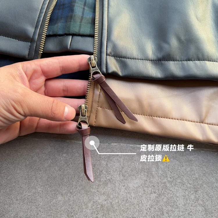 Ralph Lauren classic zipper solid color lapel long-sleeved leather retro cool jacket