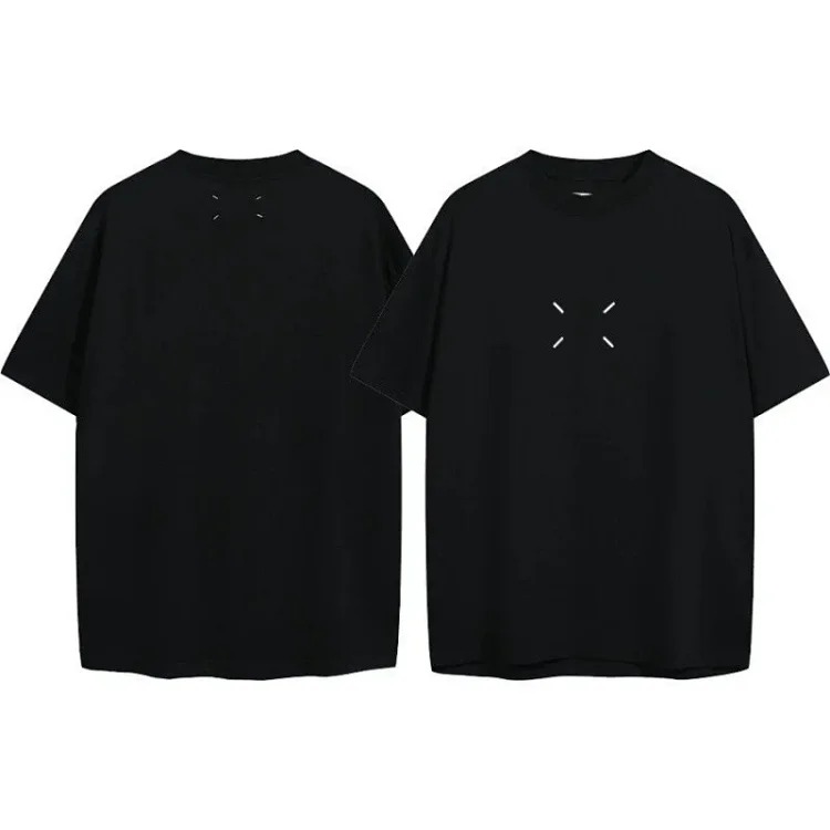 Summer loose letters MM6 embroidered label printing same style for men and women couples