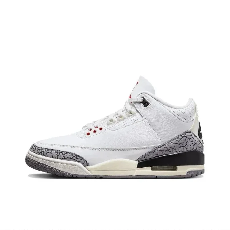 Jordan AJ3 Mid-range Hiroshi Fujiwara Black and White Cardinal White Wine Red White Cement