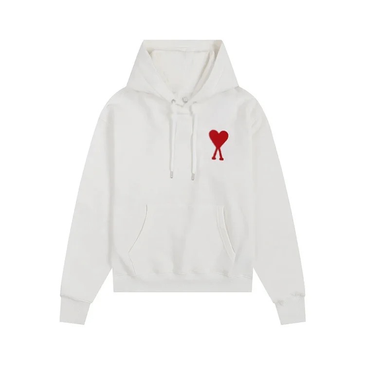 Sweatshirt autumn and winter new long-sleeved hooded unisex small love flat embroidered hoodie