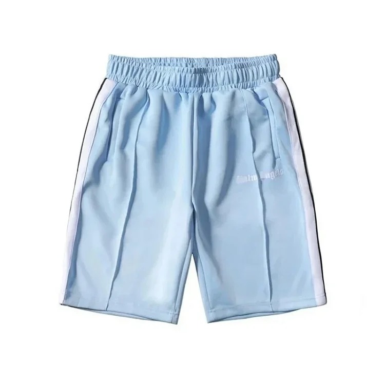 Casual side striped shorts elastic waist men's and women's sports quarter pants