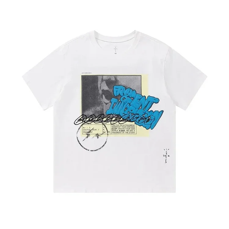 2024 new heavyweight Travis Scott Cactus Jack letter foam short-sleeved T-shirt tee for men and women