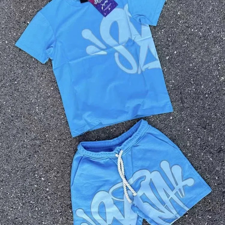 Loose Casual Printed Hip-hop Letter Short-sleeved Tops Street Men's Summer -style Sports Suits T-Shirt