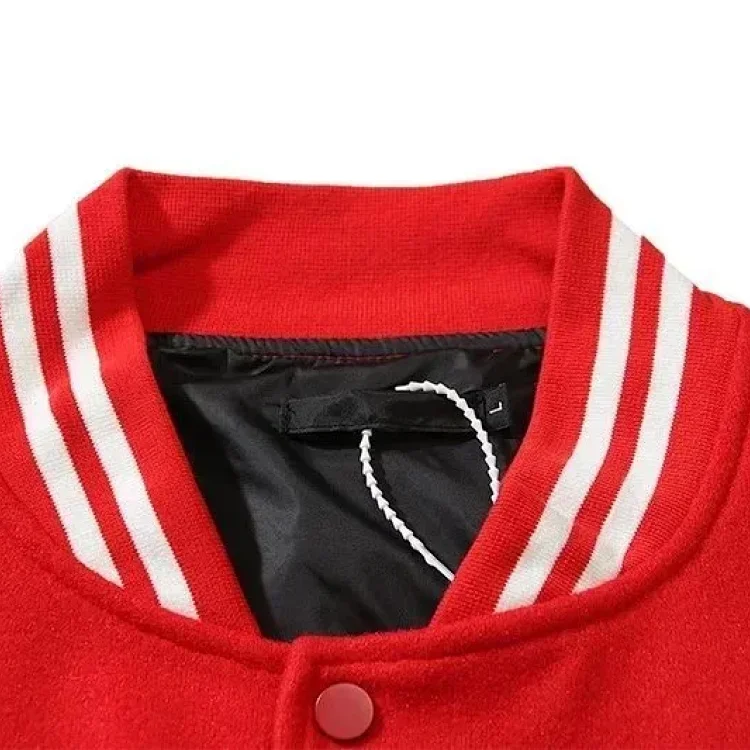 Longfengni Lined Fabric Autumn American Travis Scott Casual Towel Embroidery Baseball Jacket