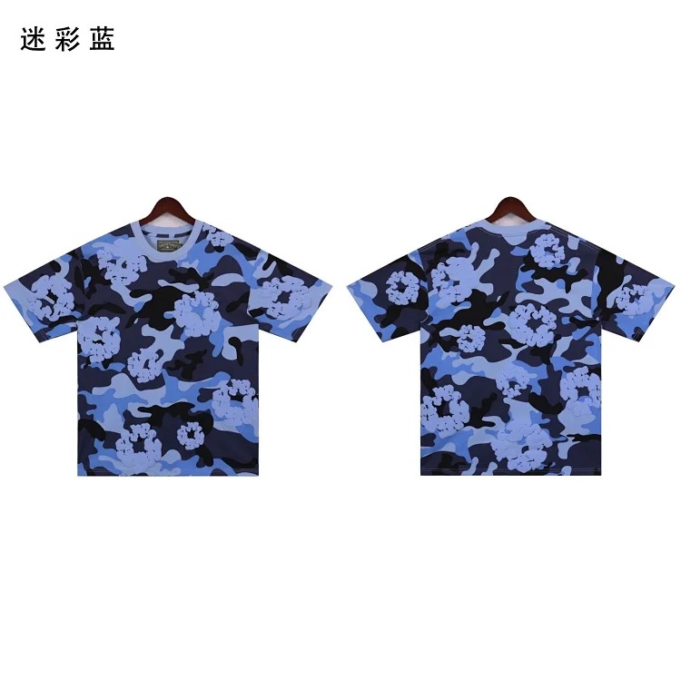 Camouflage foam print casual loose short-sleeved T-shirt shorts