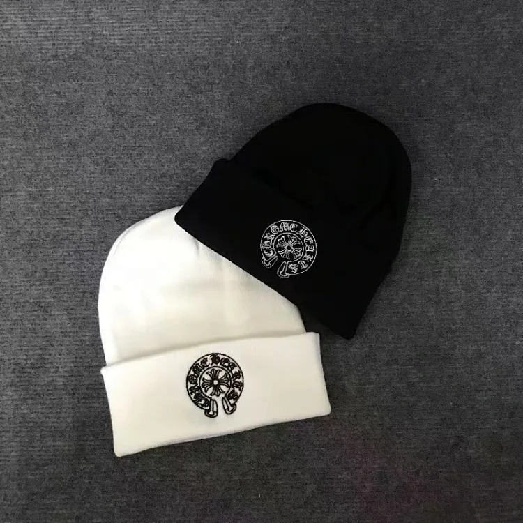 Knitted hats Sanskrit printed woolen hats for men and women embroidered hats