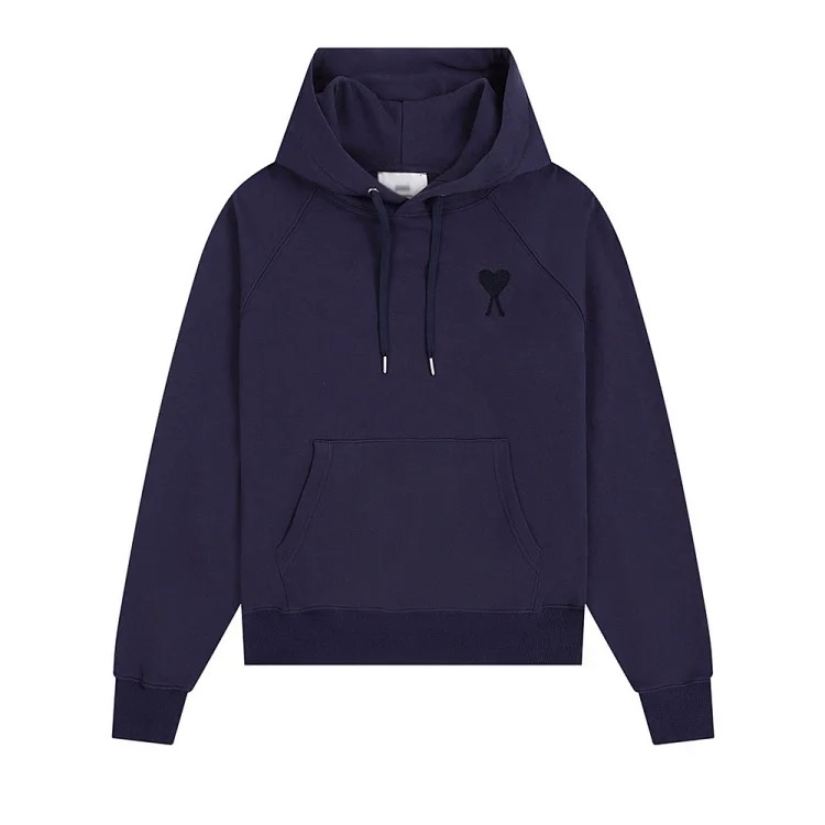 Sweatshirt autumn and winter new long-sleeved hooded unisex small love flat embroidered hoodie