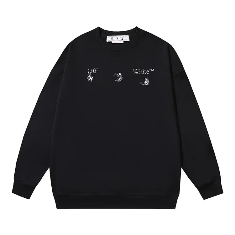 OW arrow oil painting simple printed pullover terry style