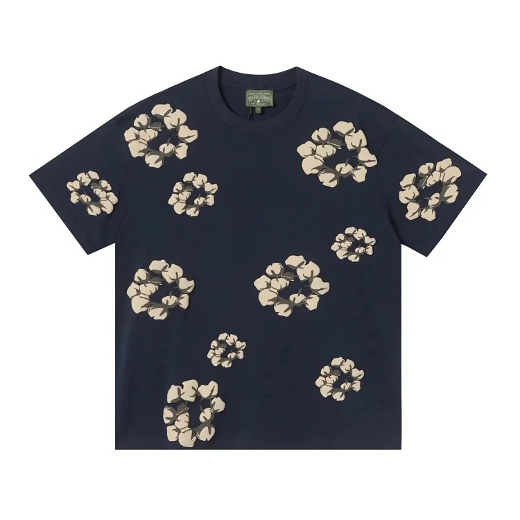 D.T kapok all-over printed short-sleeved loose T-shirt men's and women's shorts suit