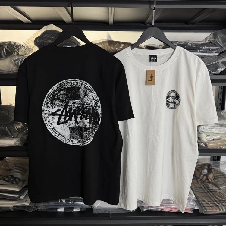 Stussy SS24 DOT STAMP TEE Round Stamp Round Neck Short-sleeved T-shirt