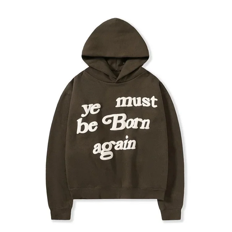 Foam printed sweatshirts for men and women, trendy brand hoodies for couples