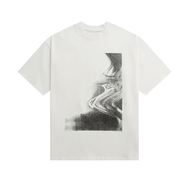Majia letter embroidery printed short-sleeved T-shirt high street trendy brand for men and women