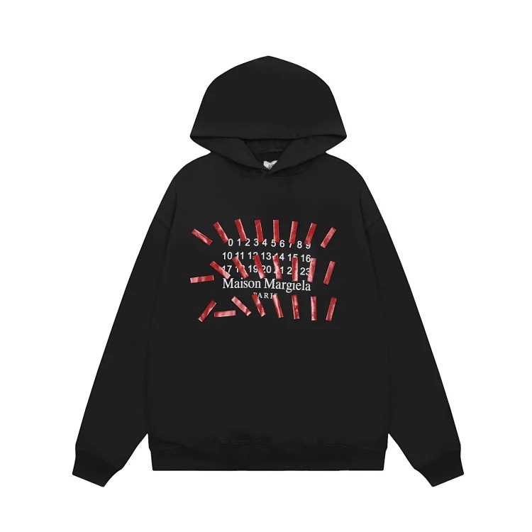 MM6 Autumn and Winter Loose Jacket Casual Hooded Sweatshirt Trendy Print