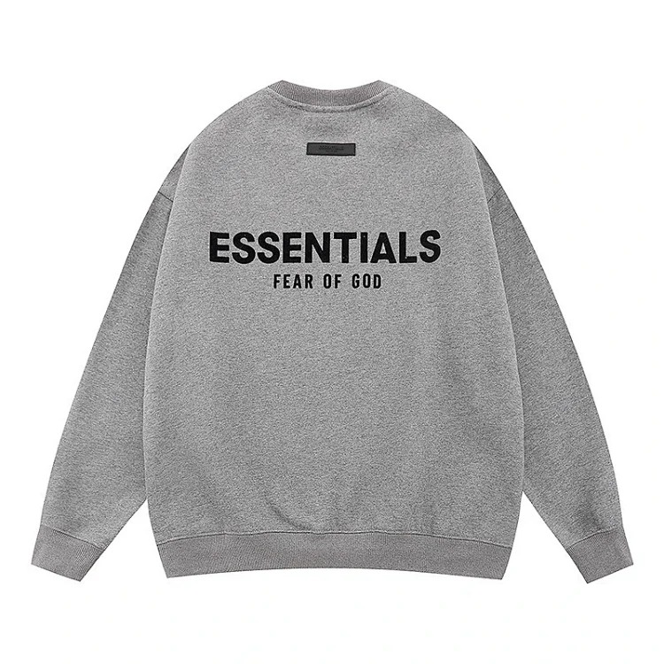 New FEAR OF GOD ESSENTIALS flocked letter men and women casual loose plus velvet hooded sweatshirt trendy