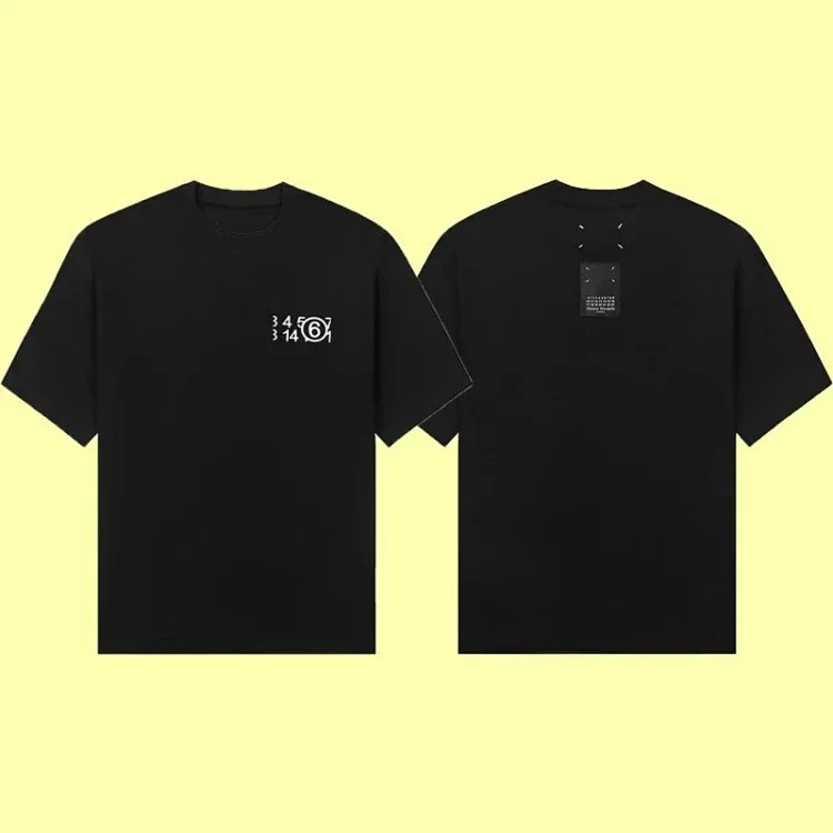 Summer loose letters MM6 embroidered label printing same style for men and women couples