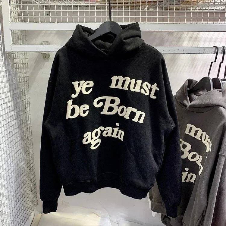 Foam printed sweatshirts for men and women, trendy brand hoodies for couples
