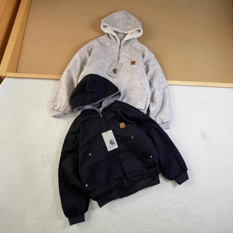 Hooded cotton jacket autumn and winter imitation mink fur marble thickened mountain carving jacket