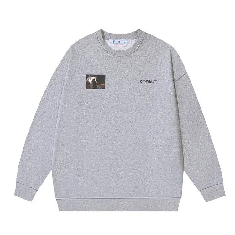 OW arrow oil painting simple printed pullover terry style