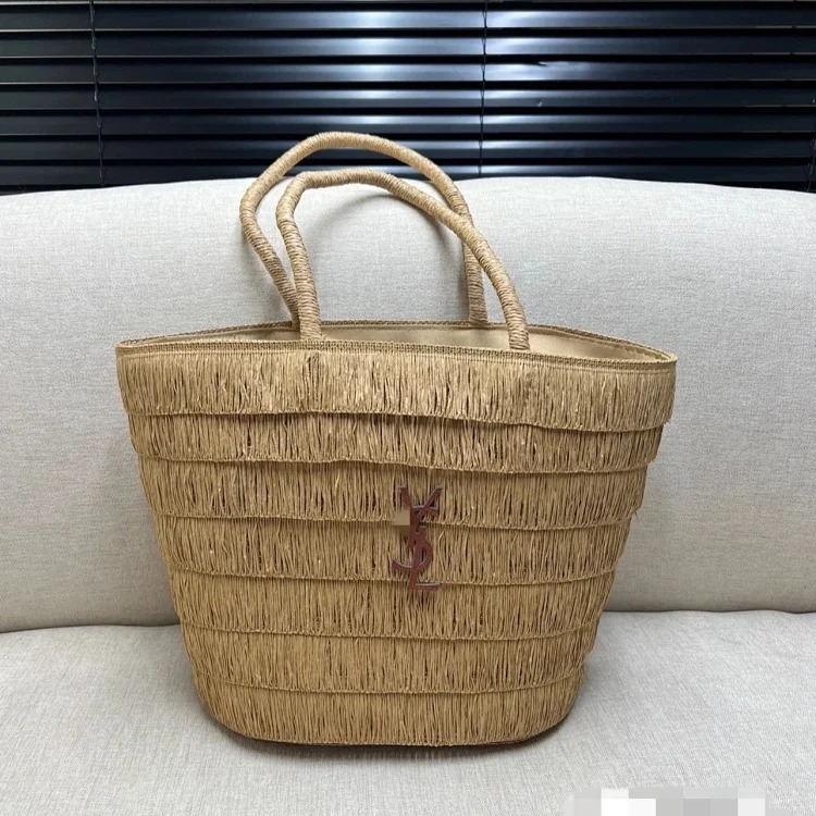 Straw hat straw bag set foldable sun hat outdoor beach bag hat sun hat