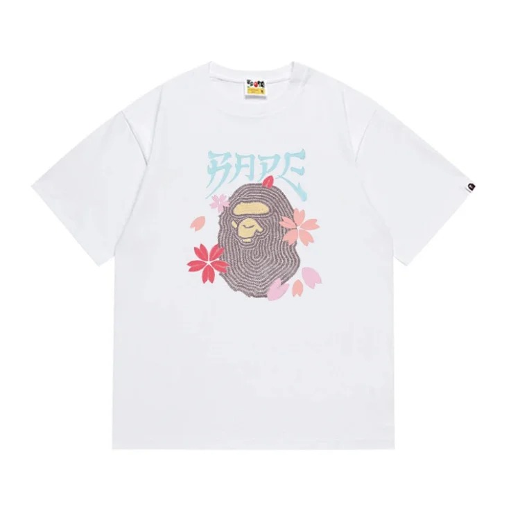 Ape head little monkey camouflage men's and women's short-sleeved round neck T-shirt for men