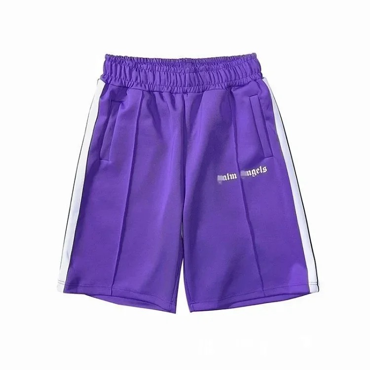 Casual side striped shorts elastic waist men's and women's sports quarter pants