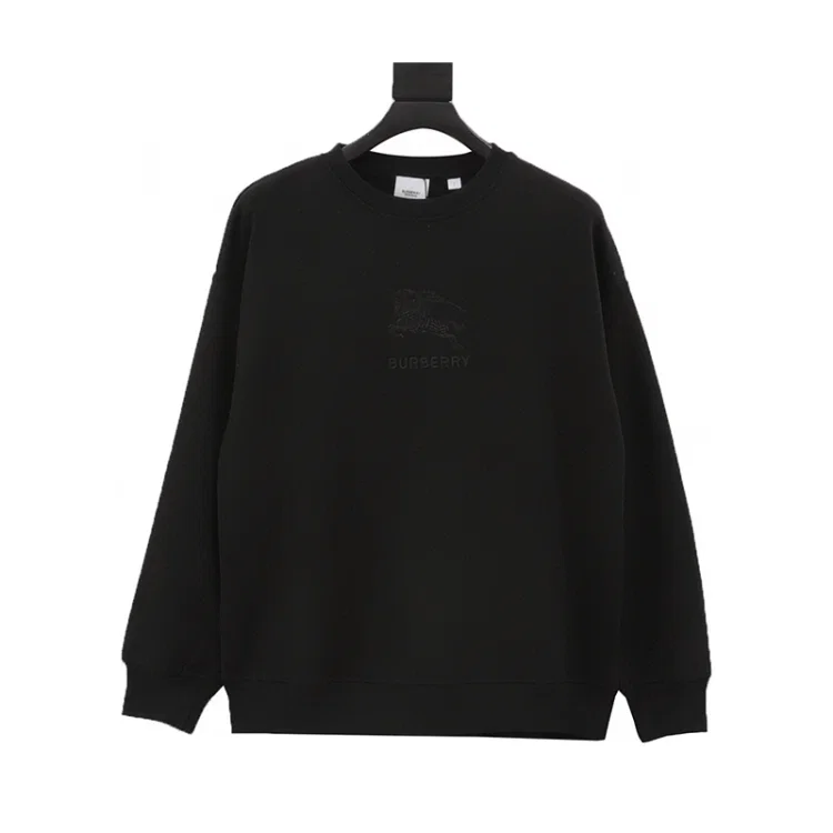 BBR 24Fw dark pattern chest embroidered war horse round neck sweatshirt for men and women