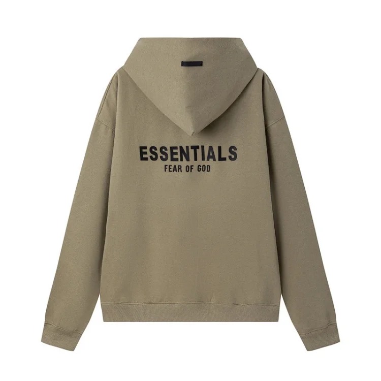 New FEAR OF GOD ESSENTIALS flocked letter men and women casual loose plus velvet hooded sweatshirt trendy