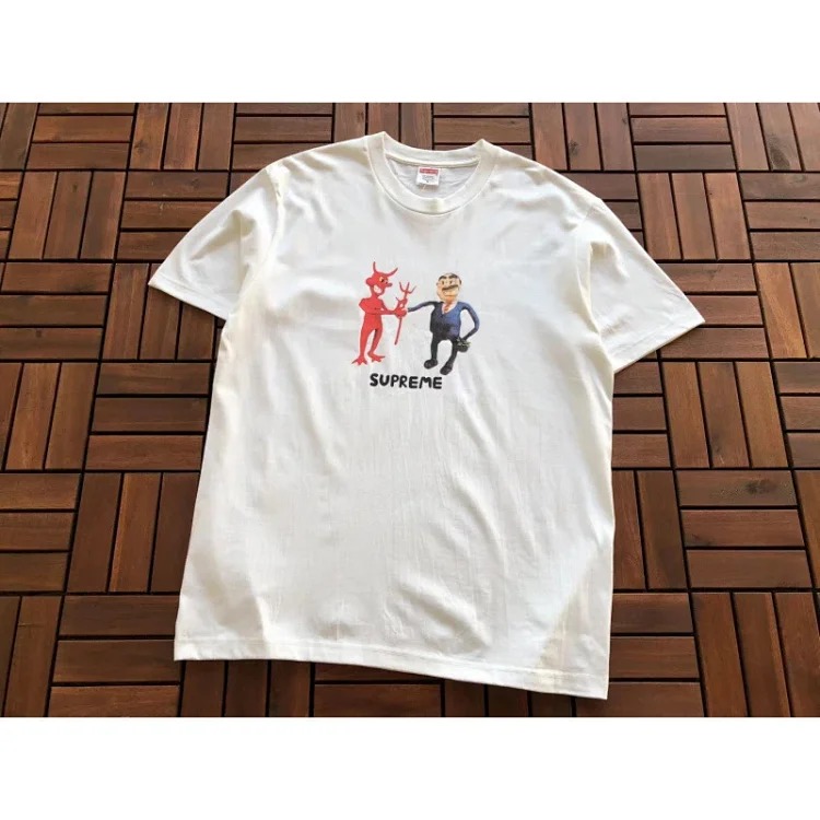 SUP letter print BOX high version short-sleeved T-shirt for men and women