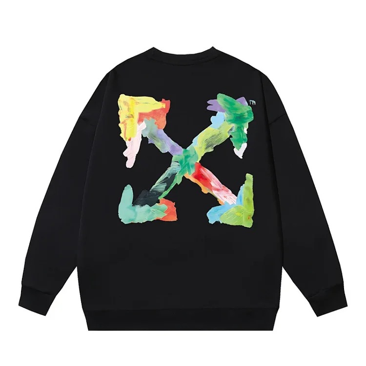 OW arrow oil painting simple printed pullover terry style