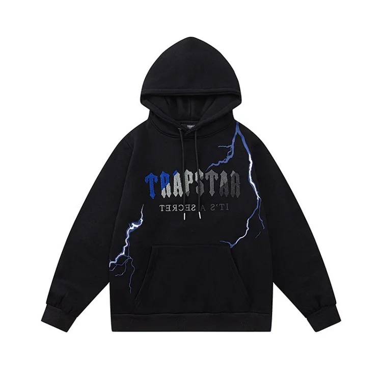 Gradient letter tiger head embroidery hooded sweatshirt + long pants sports suit