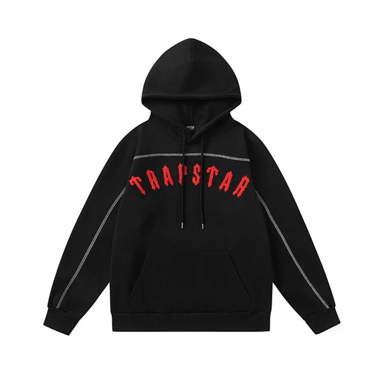 Gradient letter tiger head embroidery hooded sweatshirt + long pants sports suit