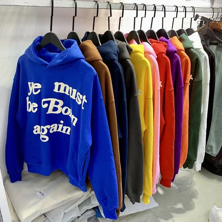 Foam printed sweatshirts for men and women, trendy brand hoodies for couples