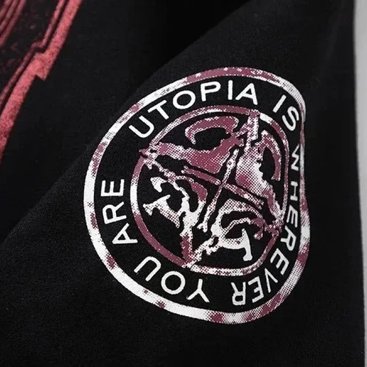 American Niche Brand Travis Scott SS23 UTOPIA Limited Series Reverse Letter Printed Pocket Hoodie