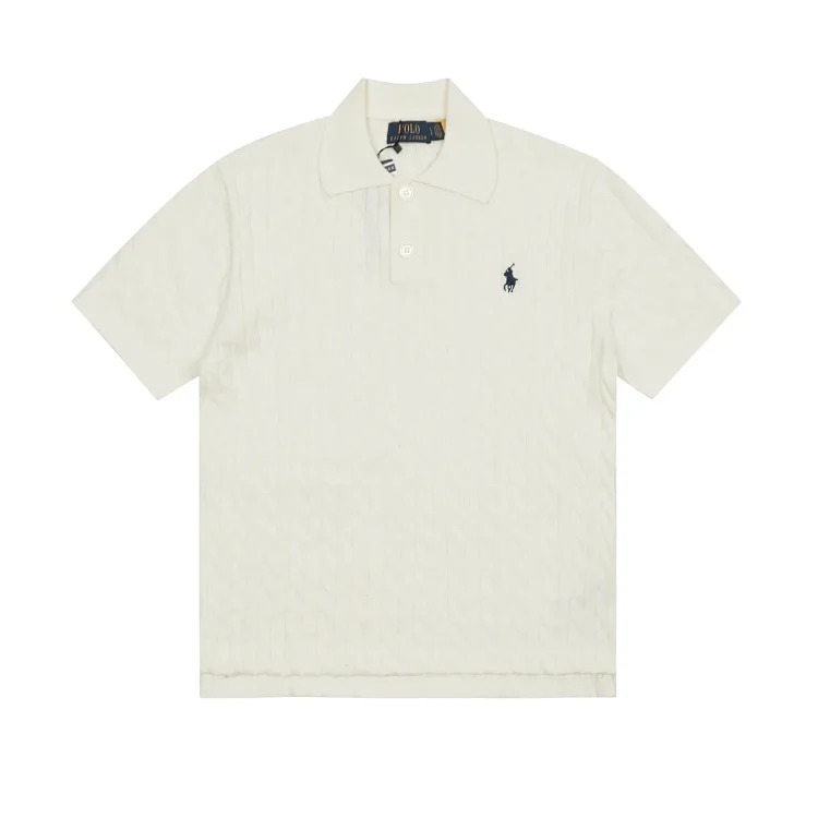 Horse label POLO lapel knitted short-sleeved small twist lapel T-shirt