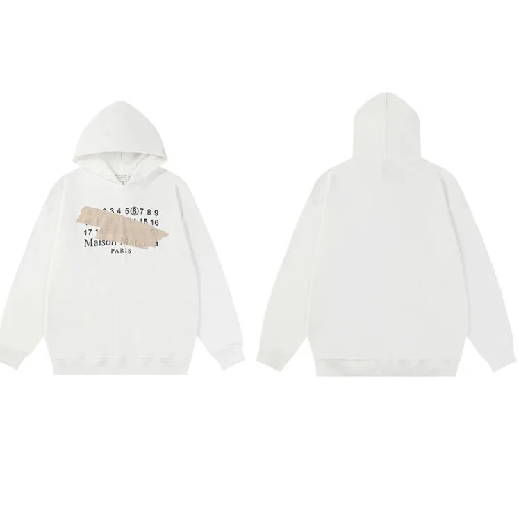 MM6 Autumn and Winter Loose Jacket Casual Hooded Sweatshirt Trendy Print