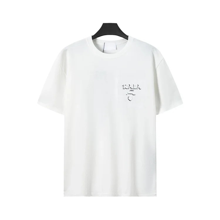 Metal triangle logo series style P short-sleeved T-shirts for men and women