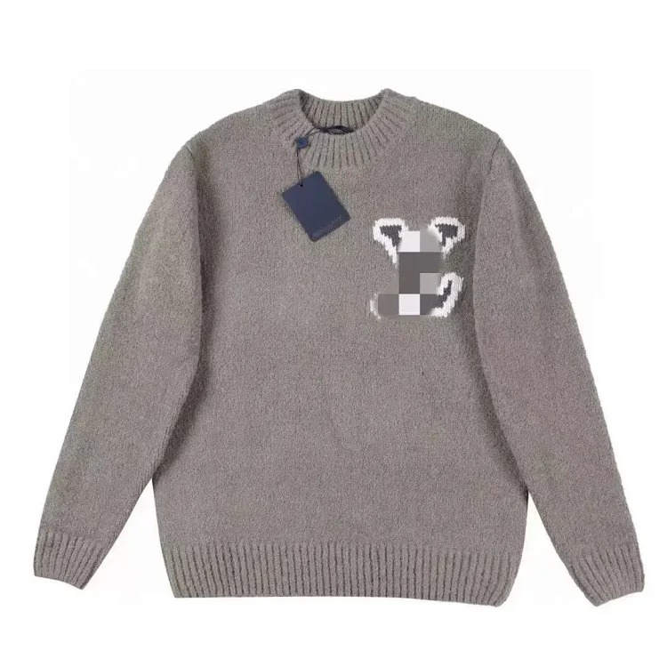 Round neck loose Sweater pullover jacquard letters same style for men and women