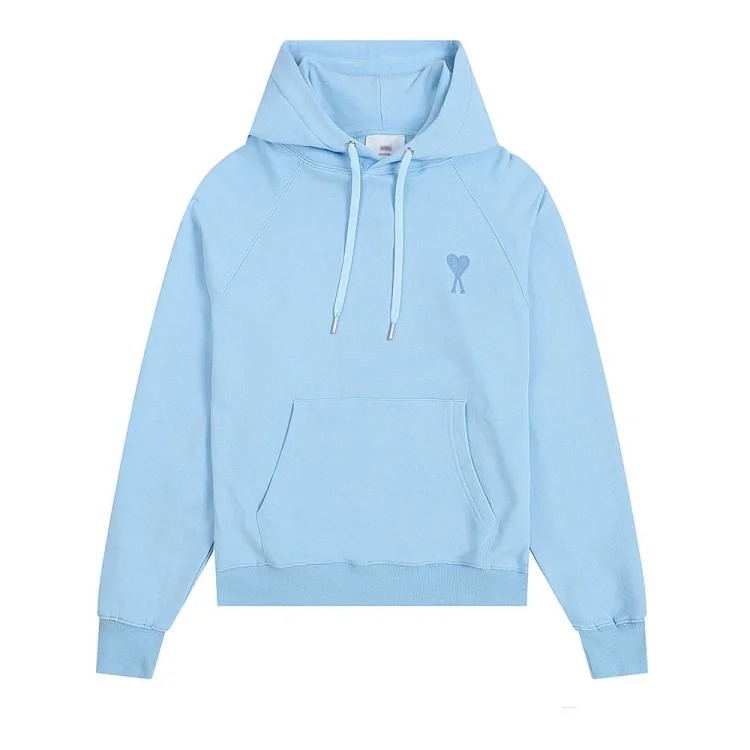 Sweatshirt autumn and winter new long-sleeved hooded unisex small love flat embroidered hoodie