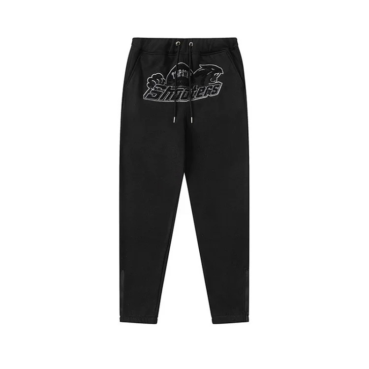 Gradient letter tiger head embroidery hooded sweatshirt + long pants sports suit