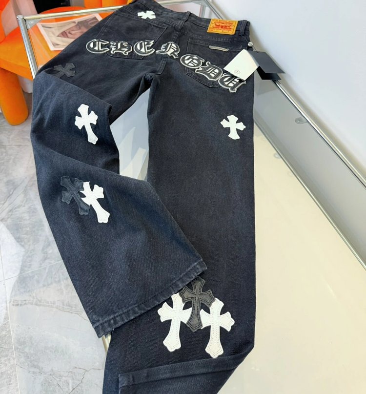Chrome Hearts High Street American Limited Loose Trendy Brand Washed Pants